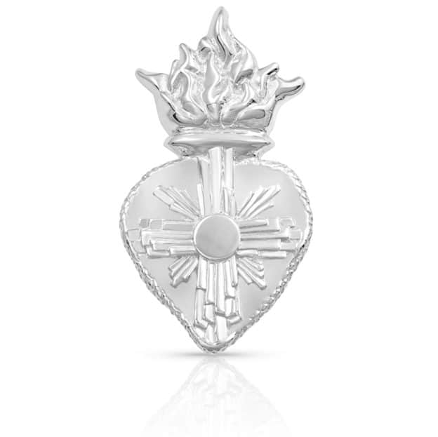 Jesus Sacred Heart Pendant Sterling Silver