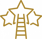 Icon of ladder reaching to the stars
